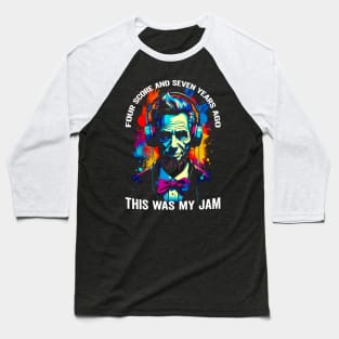 Patriotic Beats: Lincoln's 4th of July Jam - Independence Day Baseball T-Shirt